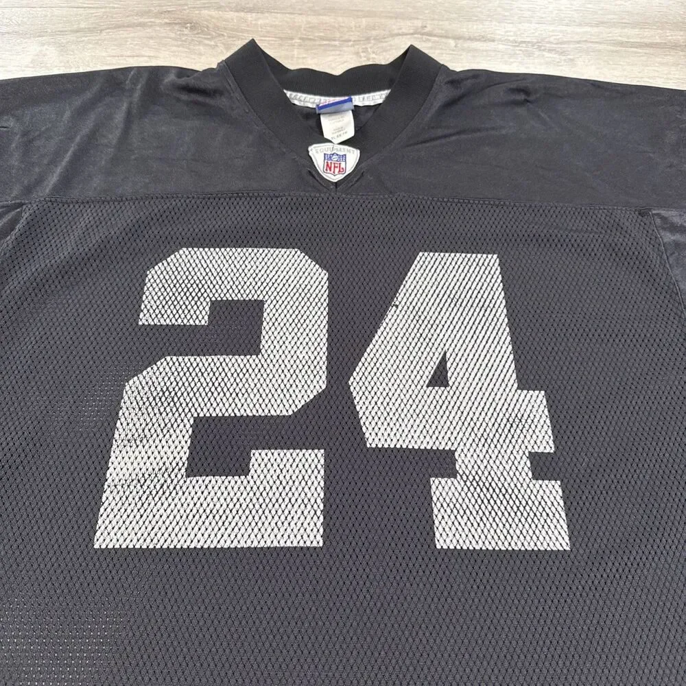 Charles Woodson Jersey Oakland Raiders NFL Reebok Men’s Black XL Throwback